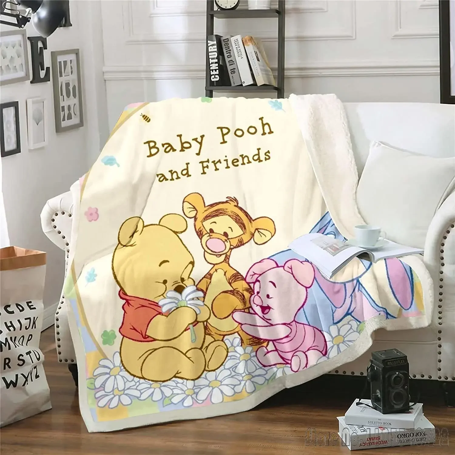 Winnie The Pooh Tigger Cute Cartoon  Blanket Furry Bed Baby  Blankets And Throws Anime Microfiber Fabric Printed Home