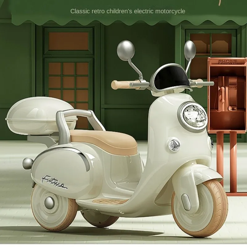 幼児用レトロスタイル三輪車 LazyChild 電動バイク三輪車 キッズ クラシック レトロ 三輪おもちゃの