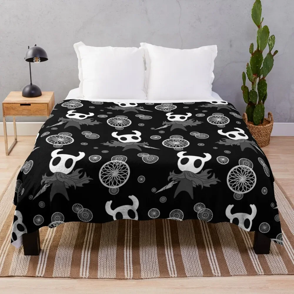 Hollow Knight pattern Throw Blanket Blanket For Decorative Sofa Designer Blankets Dorm Room Essentials Furry Blankets