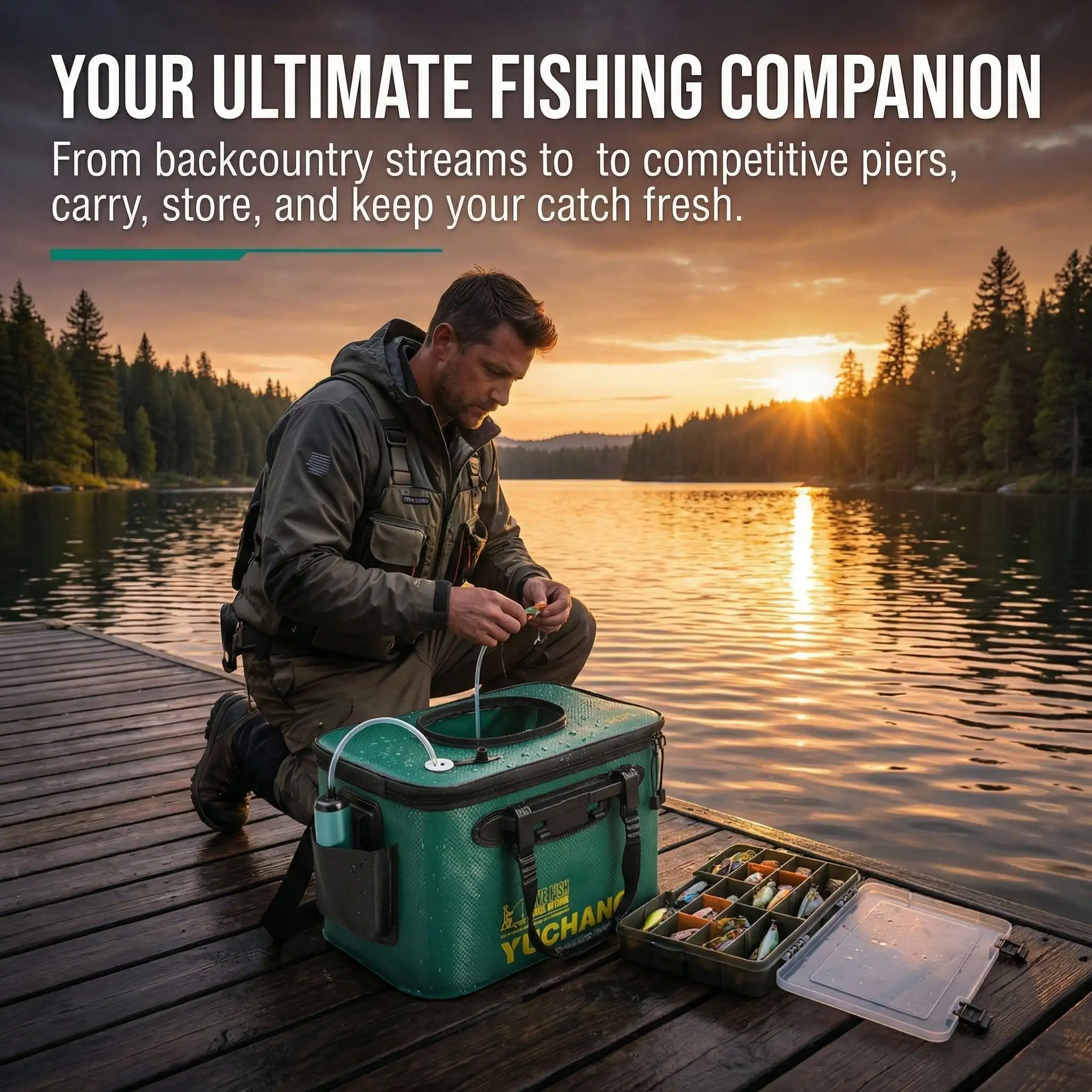 

Складная сумка-термос для живой рыбы из ЭВА, 40*24*25 см, портативный складной контейнер для рыбалки, герметичный водонепроницаемый контейнер для хранения рыбы