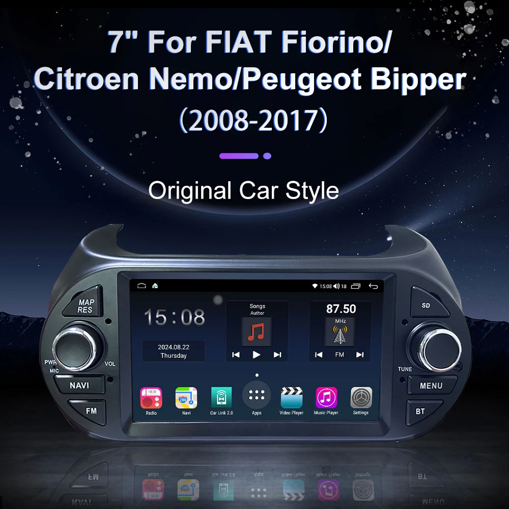 For Fiat Fiorino Qubo 2008 - 2017 For Citroen Nemo 2008 - 2017 Multimedia Player GPS Navigation Android Auto Car Radio Carplay