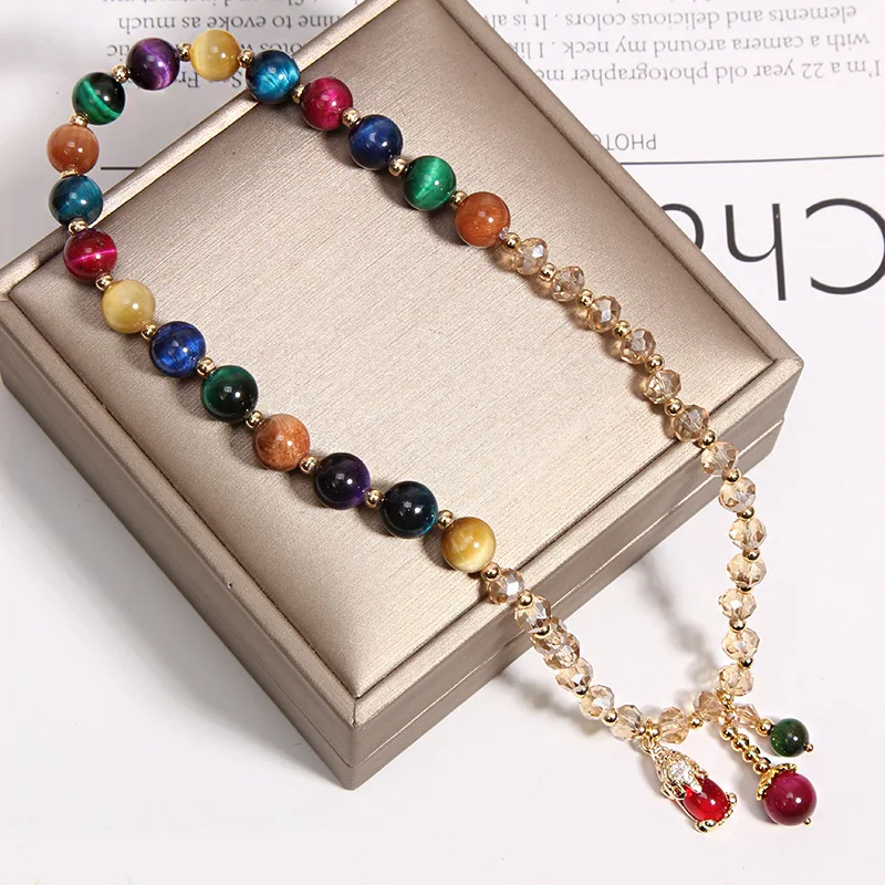 

Double Layer Tourmaline Bracelet for Women with Pixiu Pendant Bracelet for Students and Best Friends Gifts
