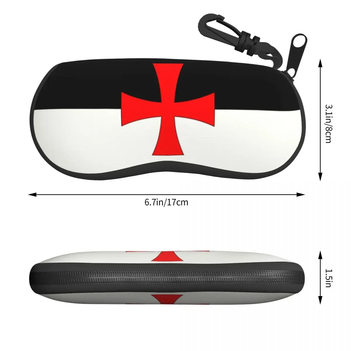 Custom Knights Templar Flag Shell Glasses Case Fashion Medieval  Crusades Cross Eyeglasses  Sunglasses Protector Box