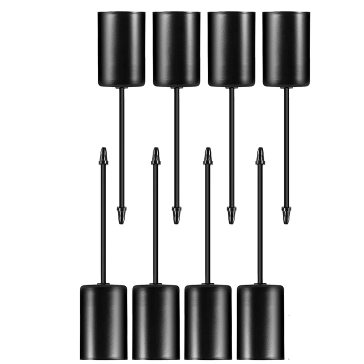 Candle Holders, Advent Wreath, Candle Sticks, Advent Wreath, Candle Holder, Taper Candles with Skewer, 8Pcs Black