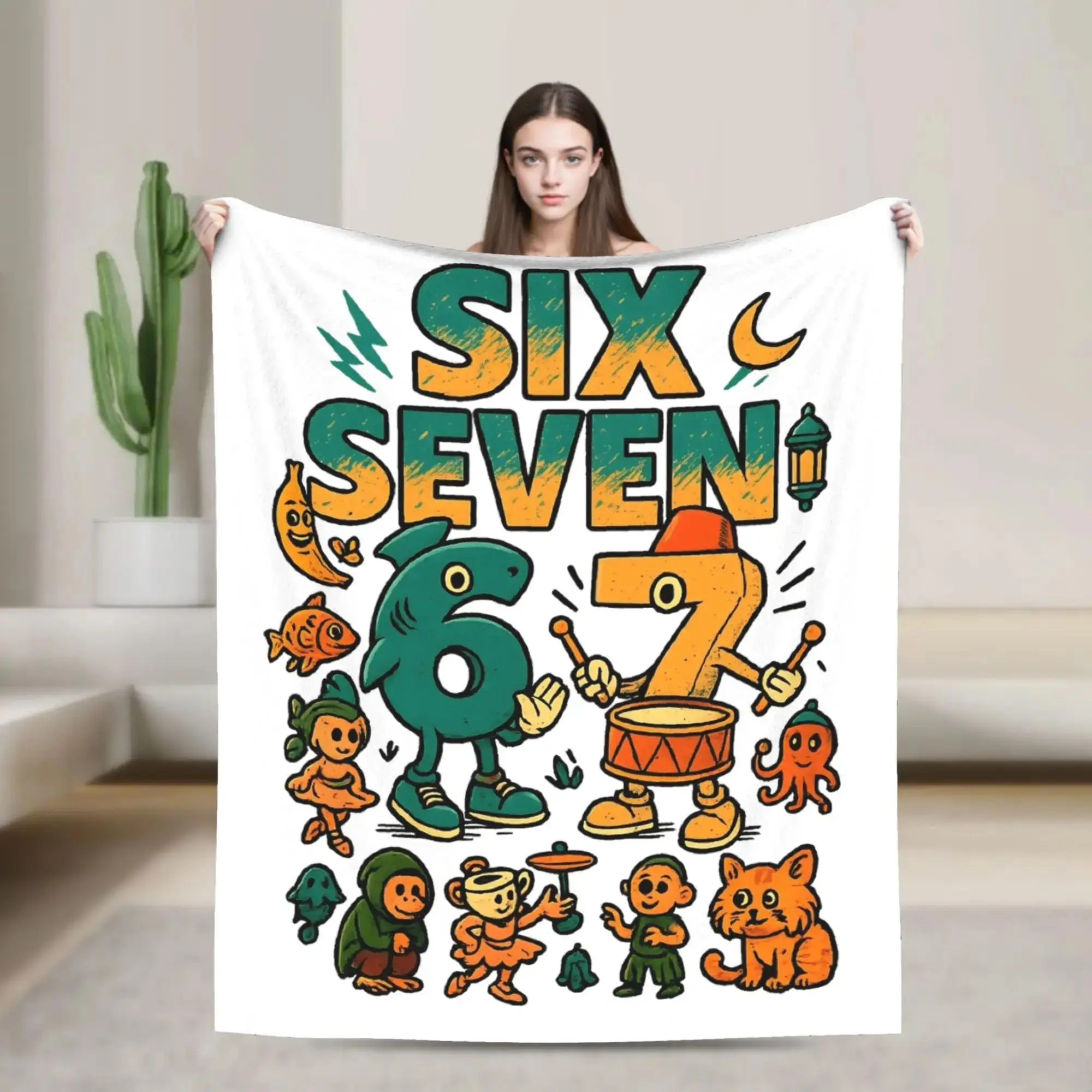 

Забавное итальянское плюшевое одеяло-плед Six Seven для детей, покрывало для стула/кровати