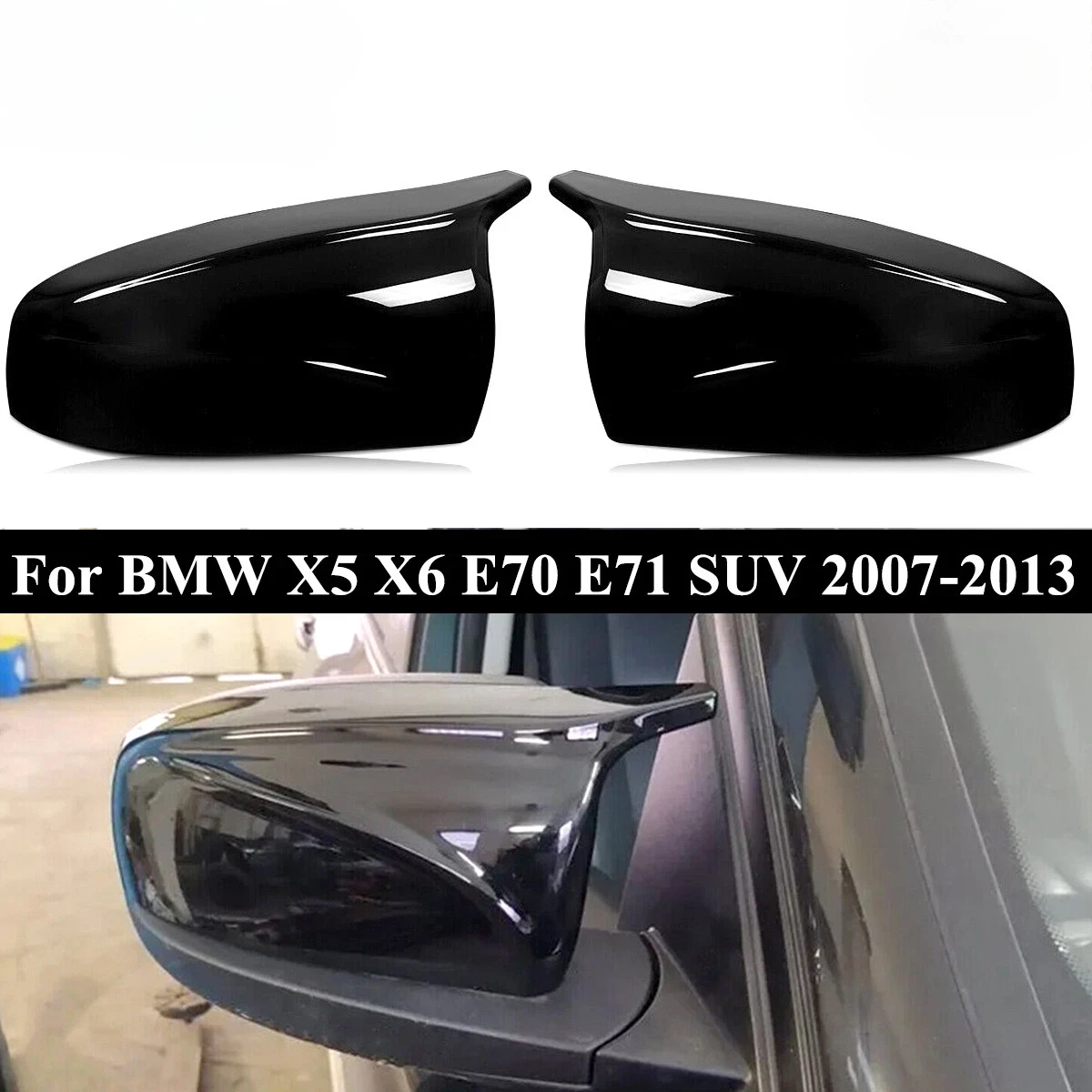 Per BMW X5 X6 E70 E71 2007-2013 1 Coppia M Stile In Fibra di Carbonio Ala Laterale Tappi Dello Specchio Copertura di Ricambio 51162182698, 51162182697