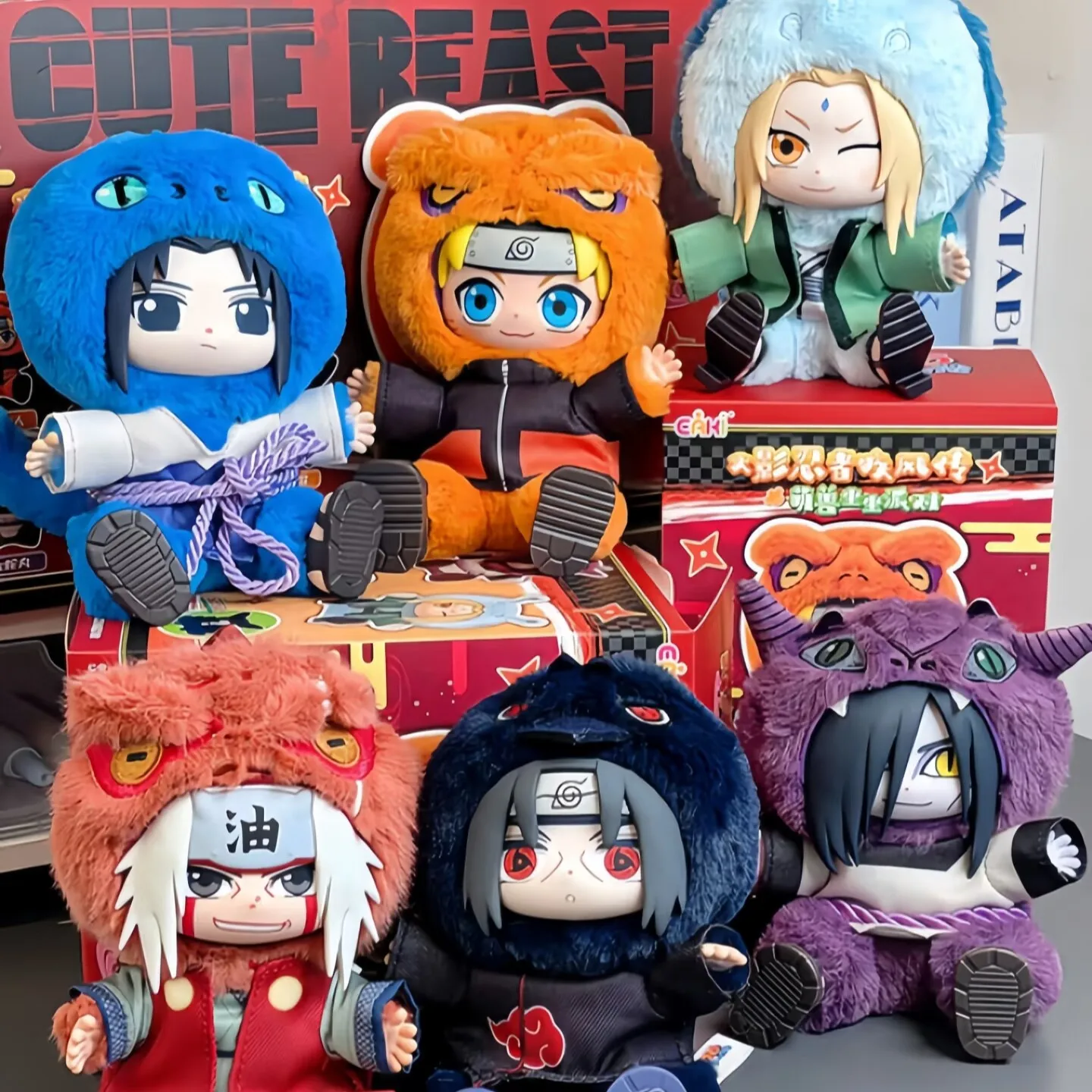 Original Eaki Naruto Die Vinyl Q-Version Uzumaki Naruto Blind Box Shippuden Beast Party Serie Plüschpuppe Anime Spielzeug Geschenk
