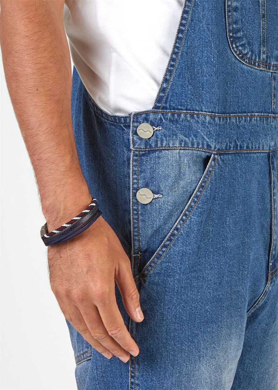 2025 monos de mezclilla para hombre, pantalones Cargo para hombre, pantalones vaqueros con pechera a la moda, mono, pantalones de gran tamaño, ropa informal recta para hombre