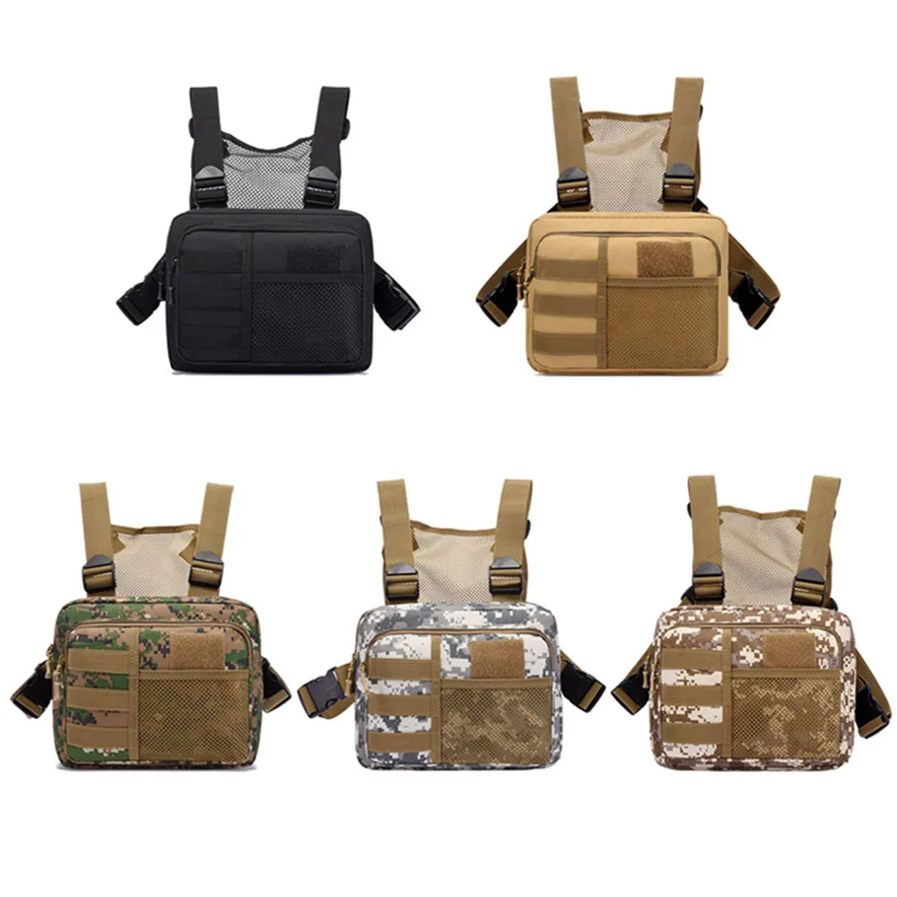 Tactics Vest Bag Streetwear Outdoor Vest Bag Fashion Portable Oxford Multifunctional Multi-pockets Waterproof for Running Travel