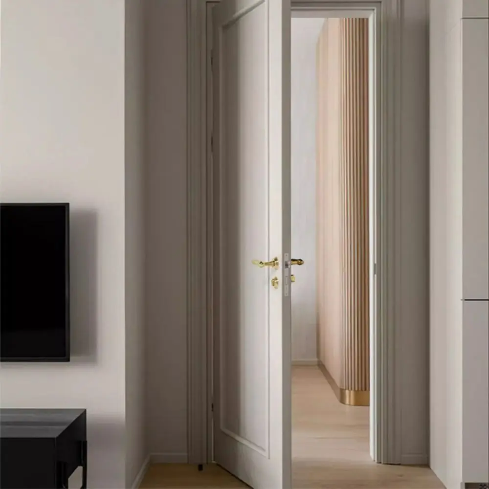 

Простой дизайн, магнитный дверной замок на присоске, ретро-стиль, бесшумный, бесшумный дверной замок, прочный разделенный корпус, деревянная дверная ручка, интерьер