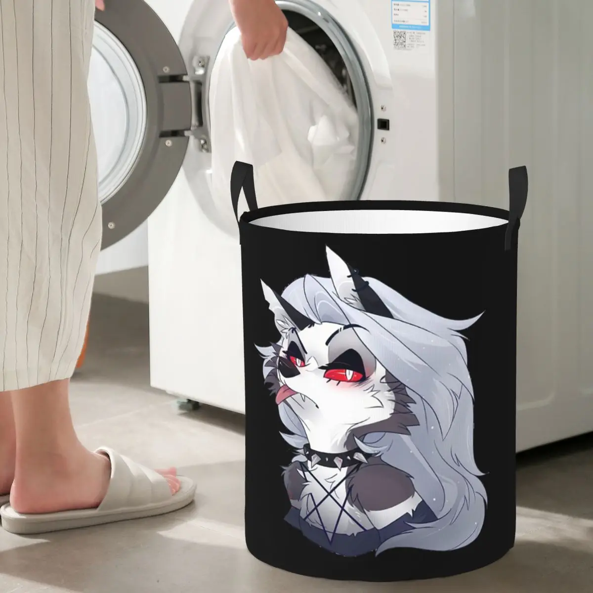 

Helluva Boss Loona Foldable Laundry Baskets Dirty Clothes Toys Storage Basket Home Organizer Hamper