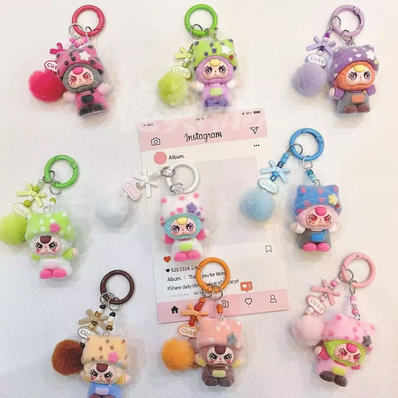 حقيبة قلادة كرتونية للأطفال بعمر ثلاث سنوات بنمط جديد، دمية صغيرة لطيفة، سلسلة مفاتيح للمراهقين، إكسسوار للطلاب، هدية لأفضل صديق