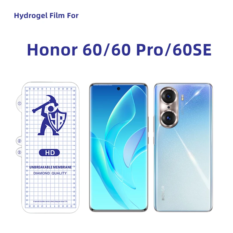 

Прозрачная Гидрогелевая пленка для Honor 60 Pro, Защитная пленка для Honor 60/60SE HD, внешняя защитная пленка из ТПУ, не закаленное стекло, 3 шт.