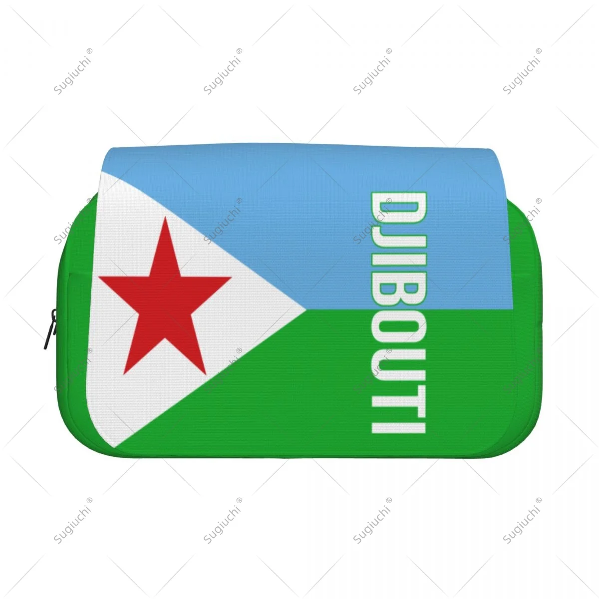 Pencil Case Scissors Bags 3D Djibouti Flag Double-layer Oxford Cloth Stationery Storage Pen Box Case