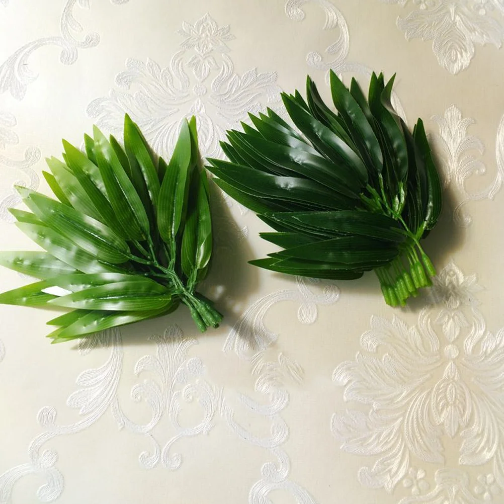 

30 Pcs Fake Branches and Decoration Materials (dark Green) 30pcs Bamboo Leaves Stems Flower Arrangement Sushi