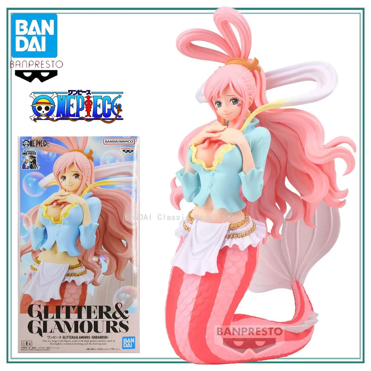 100% In Stock Original Banpresto One Piece Glitter Glamours Shirahoshi Figure Anime One Piece Model Genuine Boxed Toy