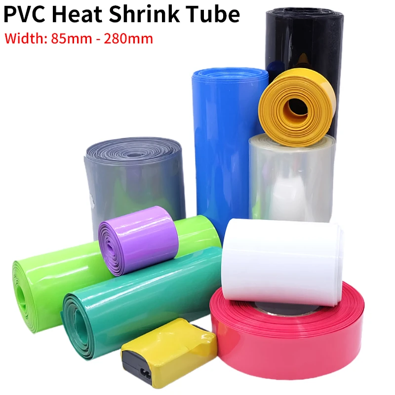 PVC Heat Shrink Tube 18650 Lipo Battery Protection Pack 85mm ~ 280mm Width Insulated Film Wrap lithium Case Cable Sleeve Blue