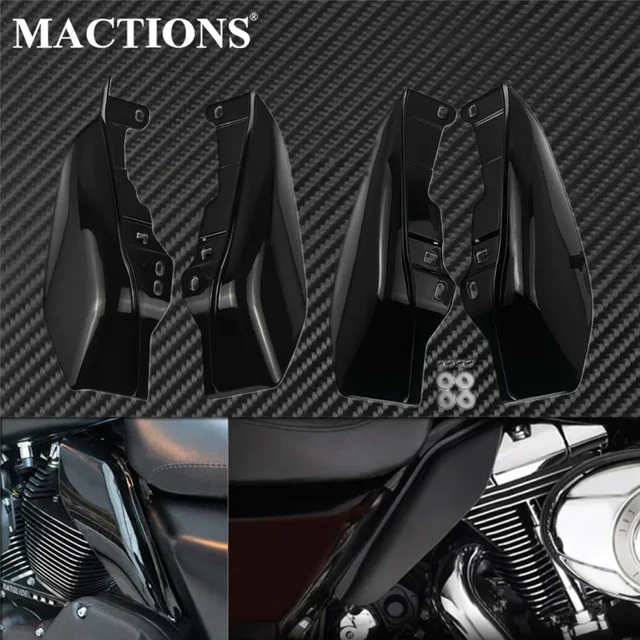 Motocyklowa osłona przeciwwiatrowa w środkowej części ramy czarna do Harley Touring Road Electra Street Glide Road King FLHR FLHX 2009-2023