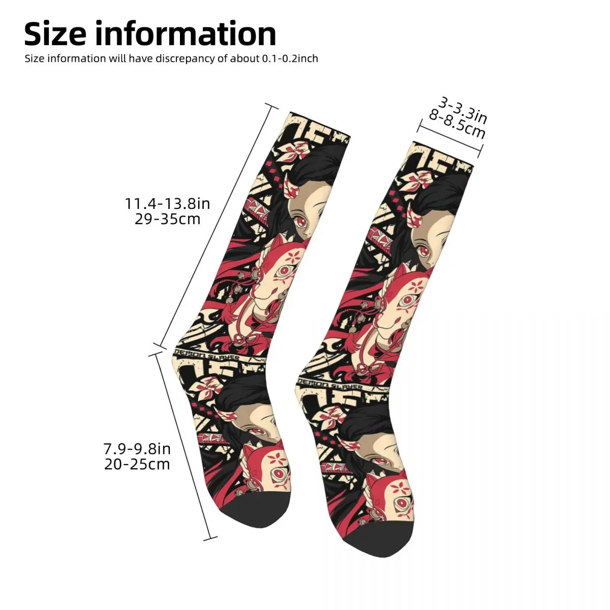 Nezuko Kimono Demon Slayer Kimetsu No Yaiba Anime Skarpetki Harajuku Pończochy pochłaniające pot Cały sezon Długie skarpetki na prezent unisex