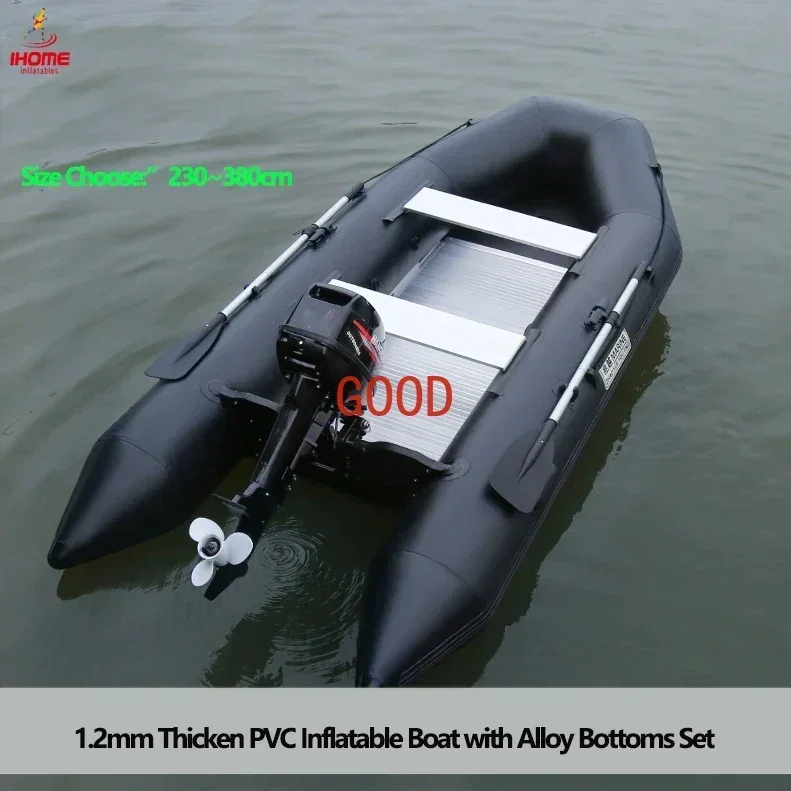 

2.3~3.8m Inflatable Boat with Alloy Bottoms Set 1.2mm Thicken PVC Assault Boat V Shape Keel Boat Bottoms LUYA Fishing Boats Set