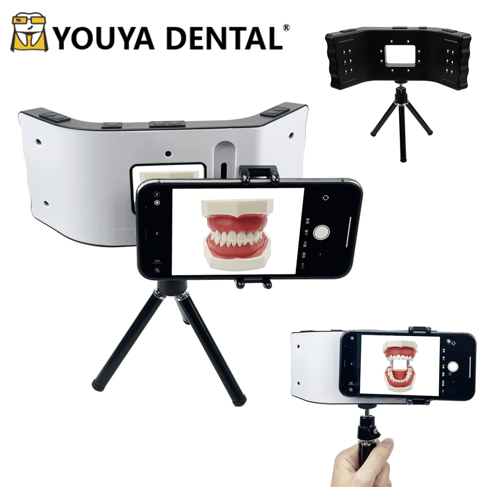 Dental Oral Photography LED Lamp Dentist Oral Treatment Filling Light With Phone Flashlight Lighting Bracket Equipment Dentistry