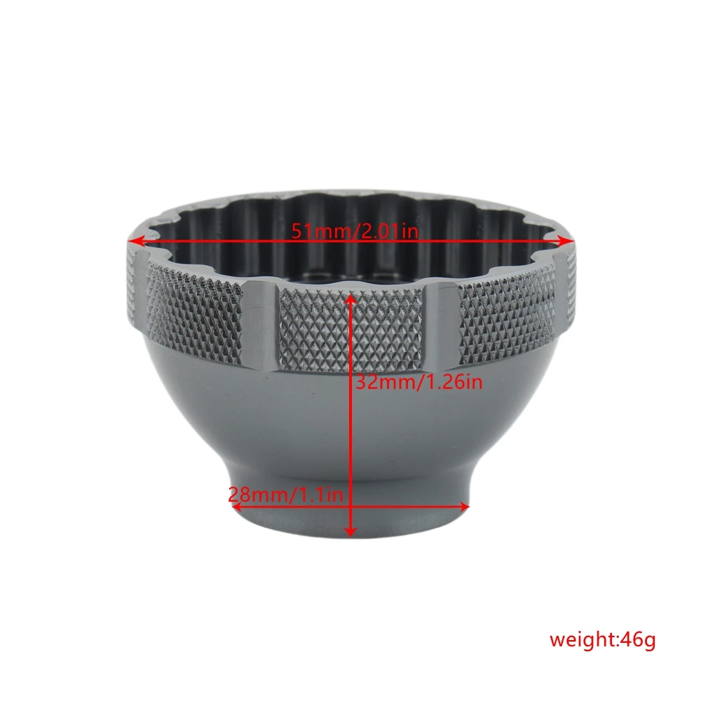 16-Nocken-Innenlager-Demontagewerkzeug BBT-69.2, 44mm 3/8 Zoll Antrieb, Kompatibel mit Shimano SRAM Chris King Externen Fahrrad-Innenlager – Detail 9