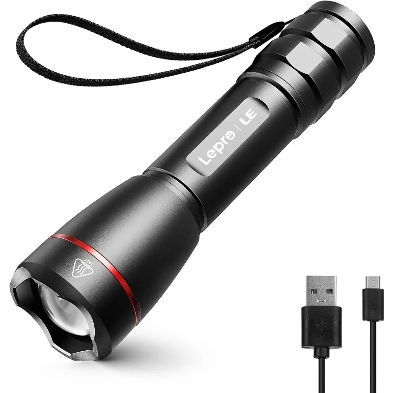 

Светодиодный аккумуляторный фонарик Lepro, высокий люмен LP3000, масштабируемый, яркий фонарик, водонепроницаемый, 5 режимов освещения, небольшой портативный