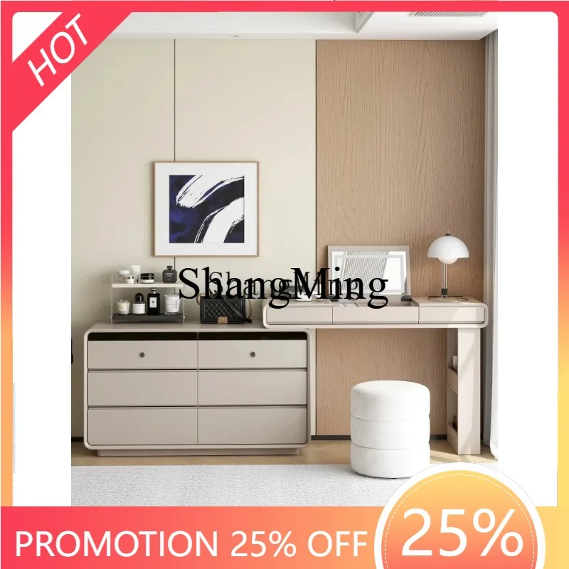 

CL solid wood clamshell dressing table, bedside chest cabinet, dressing integrated telescopic storage