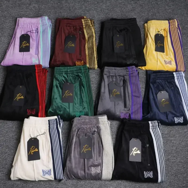 Butterfly Velvet Casual Sports Pants High Street Velvet Loose Straight Leg Pants Unisex Pants