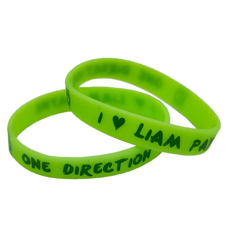 5Pcs Glow In Dark Music Lover Silicone Wristband I Love Liam Payne Niall Zayn Music Bands Fans Rubber Bracelet SH277