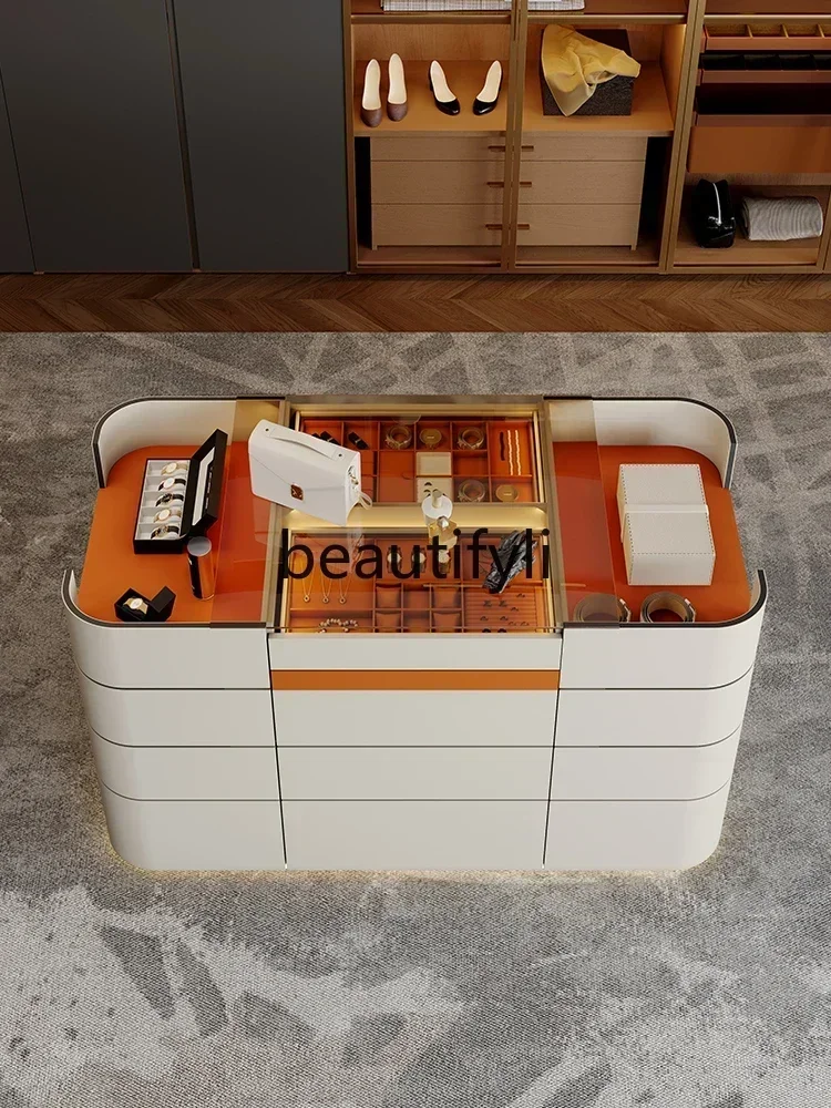 02  Cloakroom island cabinet modern haute couture jewelry storage cabinet multifunctional locker display cabinet