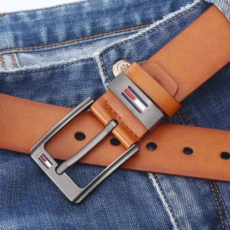 High Quality Men Belt Alloy Square Buckle Male PU Leather Belt Men Male Strap Pin Buckle Fancy Vintage Jeans Waistband Strap
