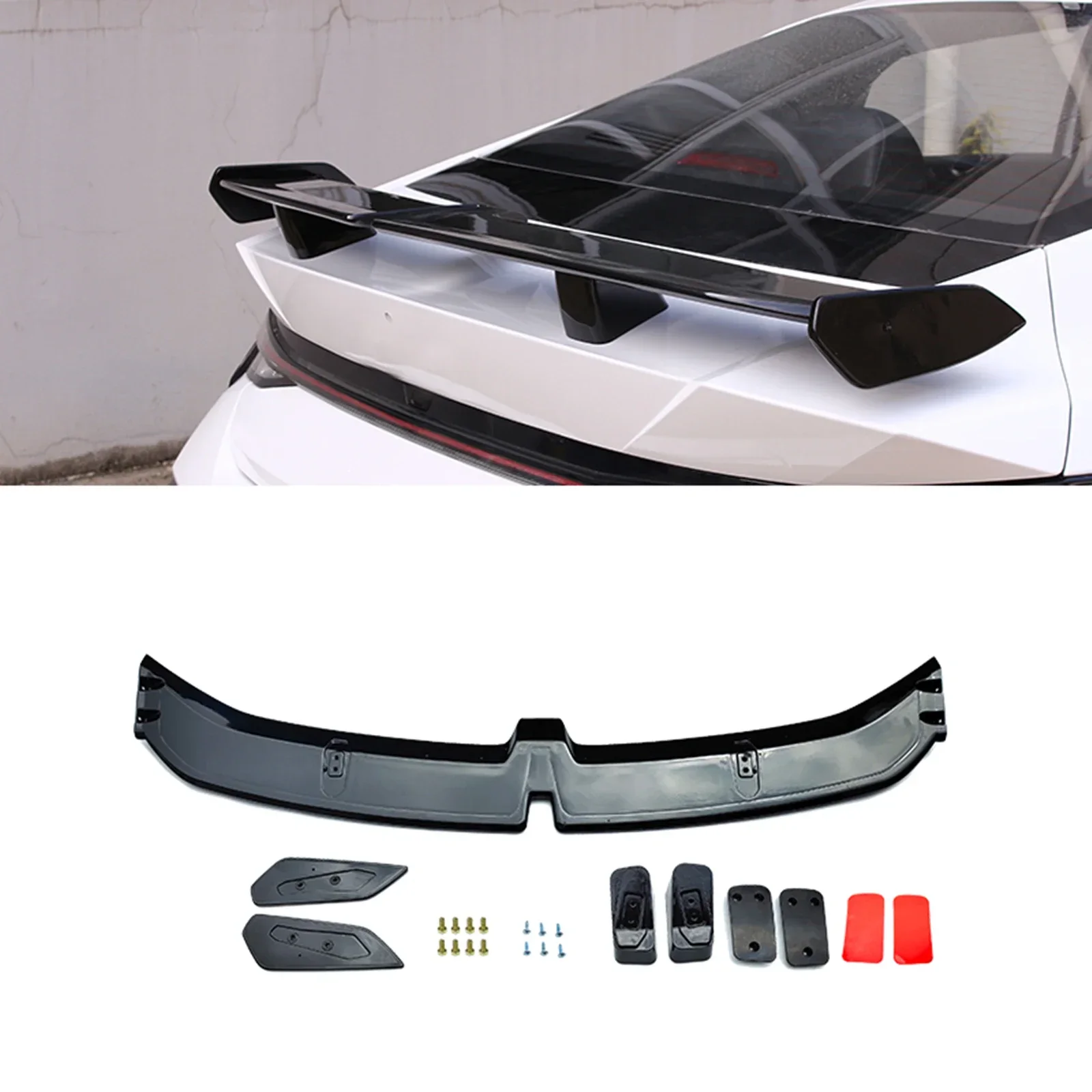 New！ Rear Roof Spoiler Wing For Hyundai Elantra 2021-2024 Gloss Black Tail Tailgate Upper Splitter Lip