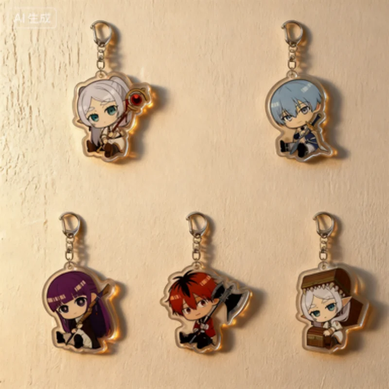 Frieren au-delà des voyages fin pendentif bijoux produits connexes porte-clés sac Souvenir Anime acrylique porte-clés porte-clés cadeau 6CM
