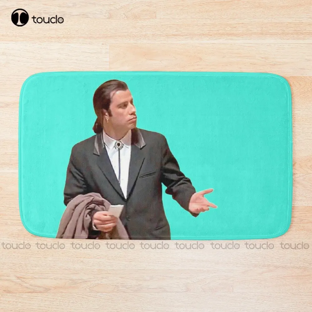 John Travolta Meme John Travolta Looking Around Meme Bath Mat Cheap Carpet