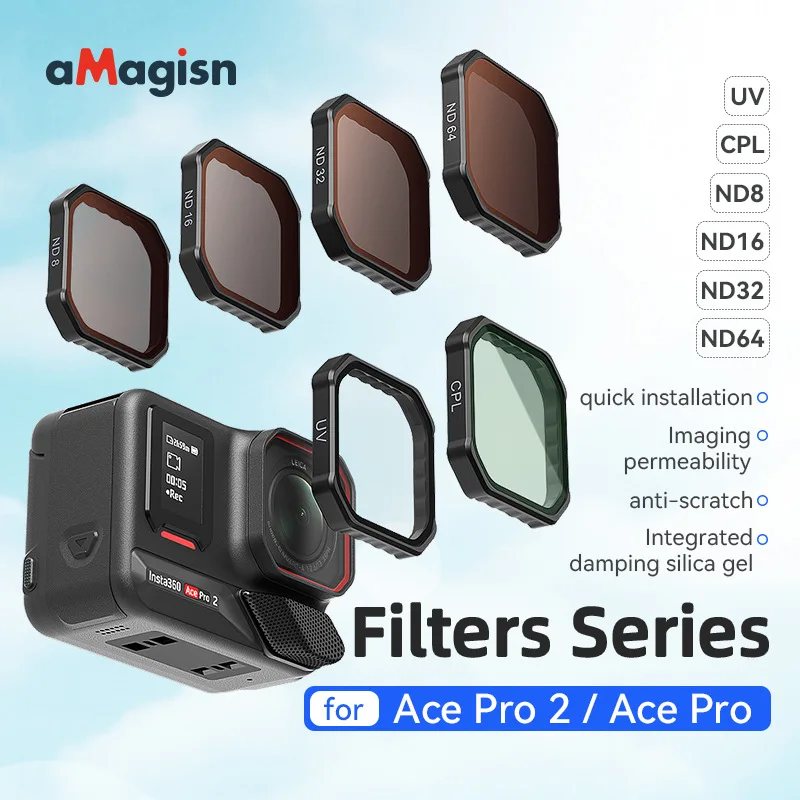 �y�Z�[�����zaMagisn Insta360 CPL UV ND8 ND16 ND32 ND64 �����Y�t�B���^�[ AcePro2 �v���X�N�C�b�N�}�E���g�t�B���^�[ Insta 360 AcePro 2 �����Y�A�N�Z�T���[�p