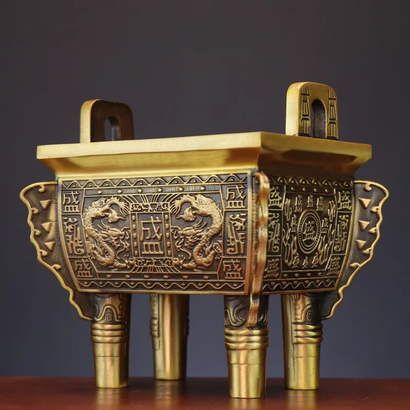 Four-Sided , Double Dragon , Enduring Glory For Ages, Ornaments, Manufacturer Wholesale Bronze Tripod