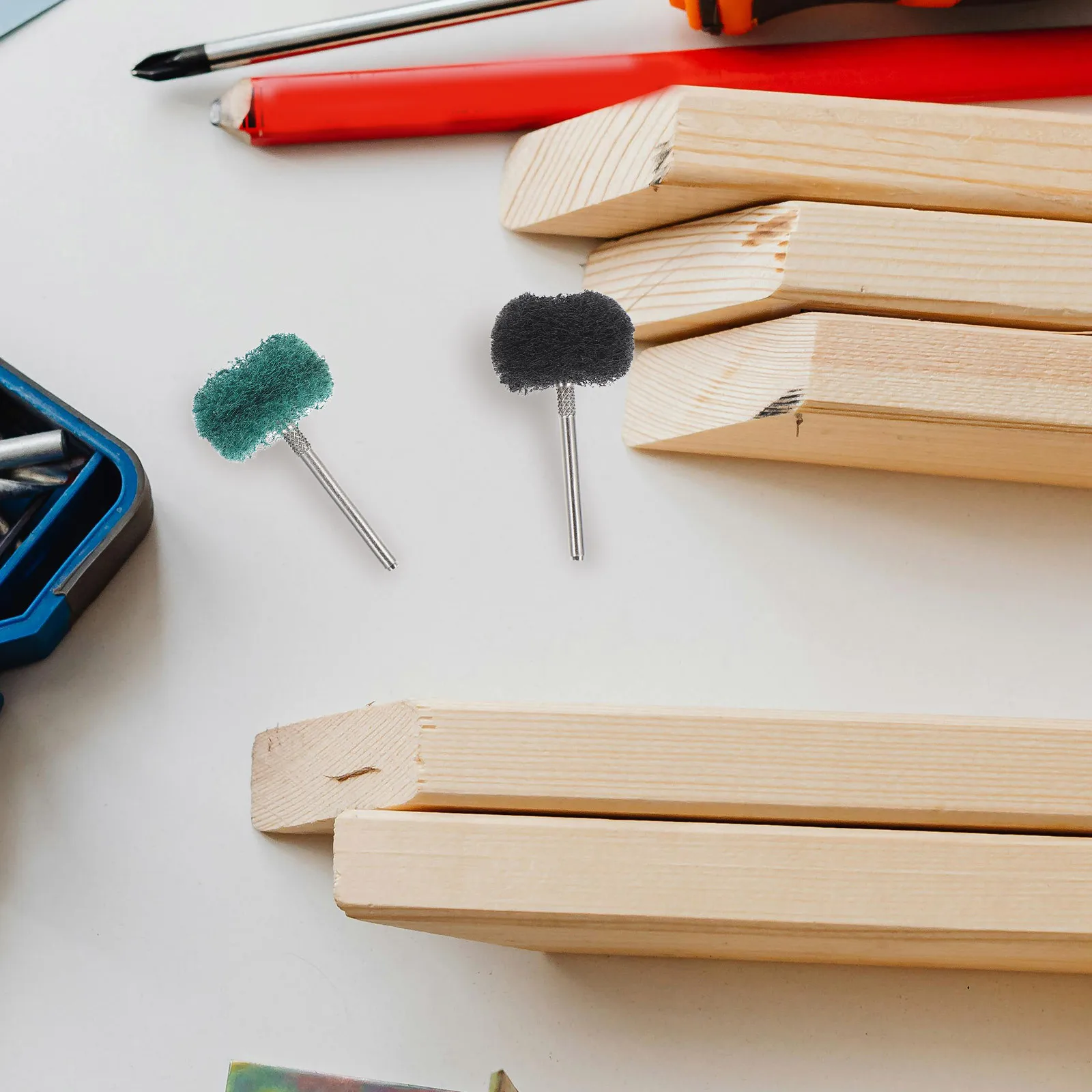 100 個の研磨バッファホイール、回転工具用、木材研削ヘッド、バフホイールリフィル、ドリル用研磨モップ