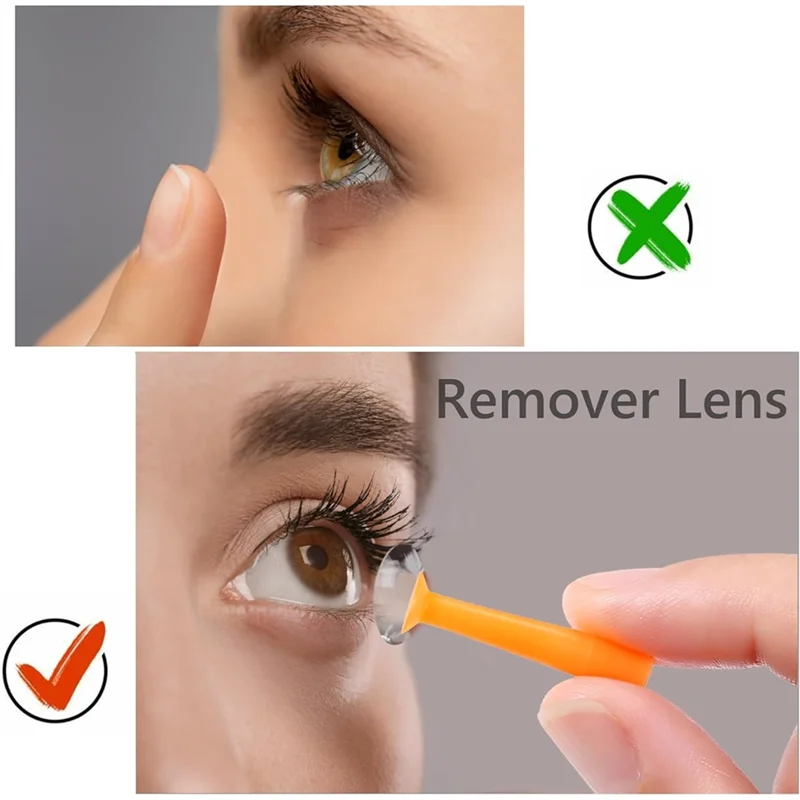 PORK-Para ferramenta de remoção de lente RGP e escleral - 12 pacotes de removedor de lentes de contato rígido, êmbolo ocular, ventosas