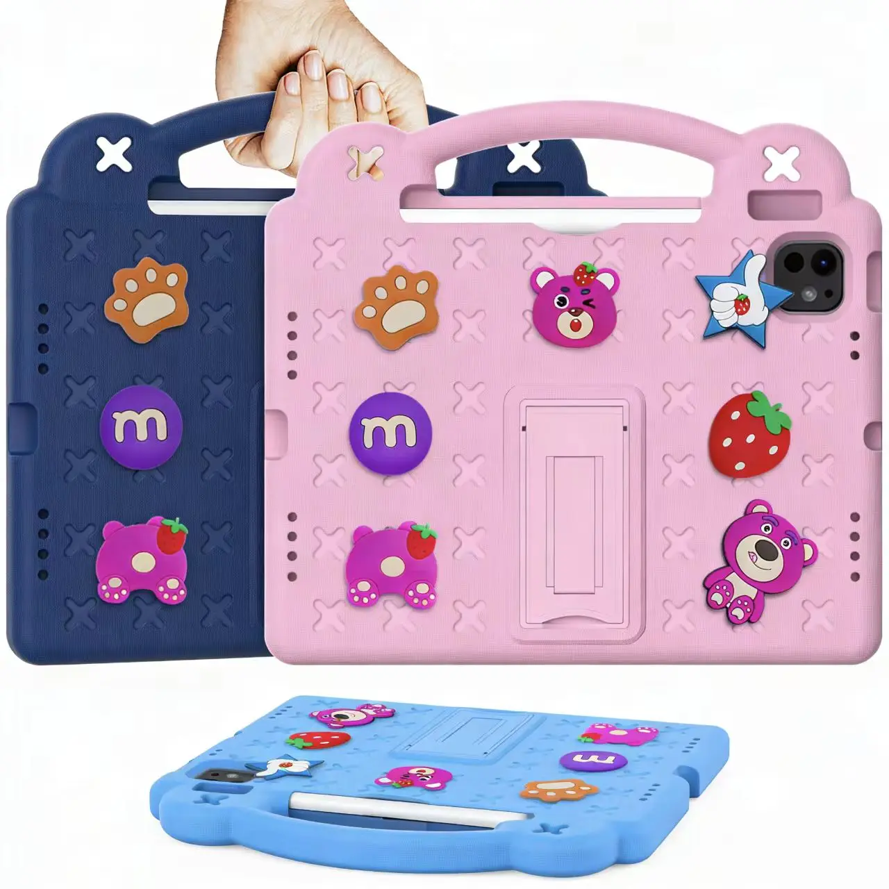 Shockproof for iPad Air13 PRO 13 Pro 12.9 Pro 11 EVA Case Built-in Handle Stand for iPad A16 11 Lightweight Kids Tablet Cover