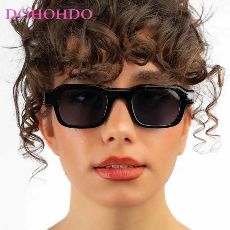 

Luxury Brand Design Y2K Small Sunglasses Square Thick Frame Square Sun Glasses Men's Black Blue Ladies Travel Sun Shades Uv400