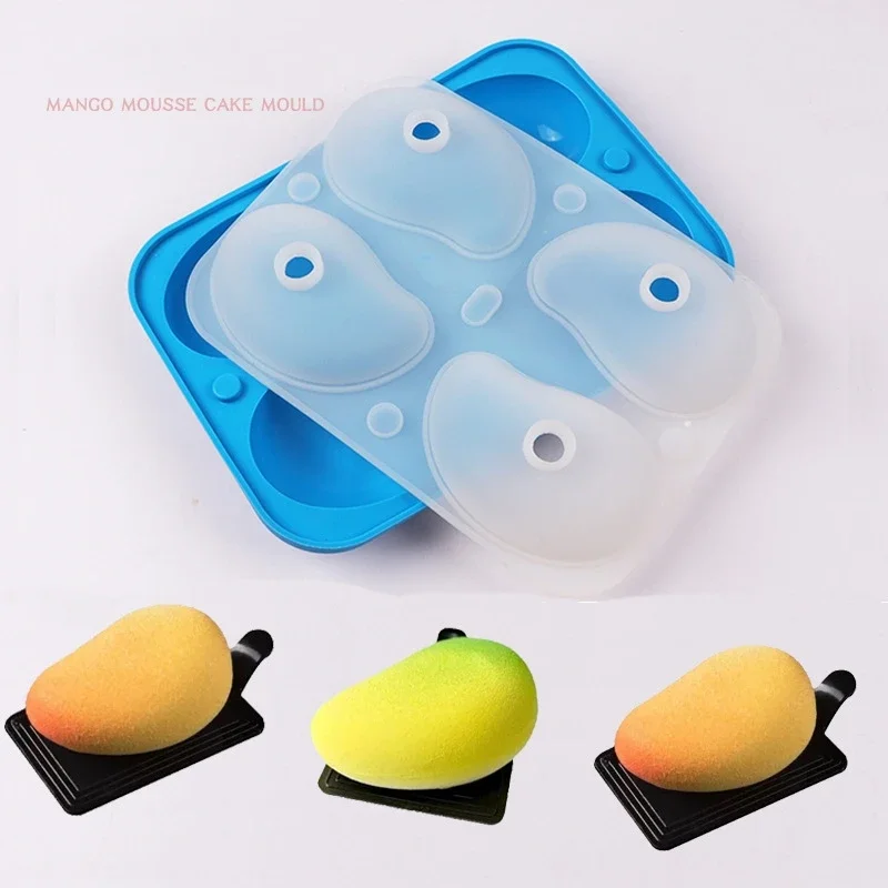 

3D Mango Shape Silicone Mold, Kitchen Resin Baking Tool, DIY Fruit Cake, Mousse Chocolate Pudding Fudge, Lace Decoration Moulds