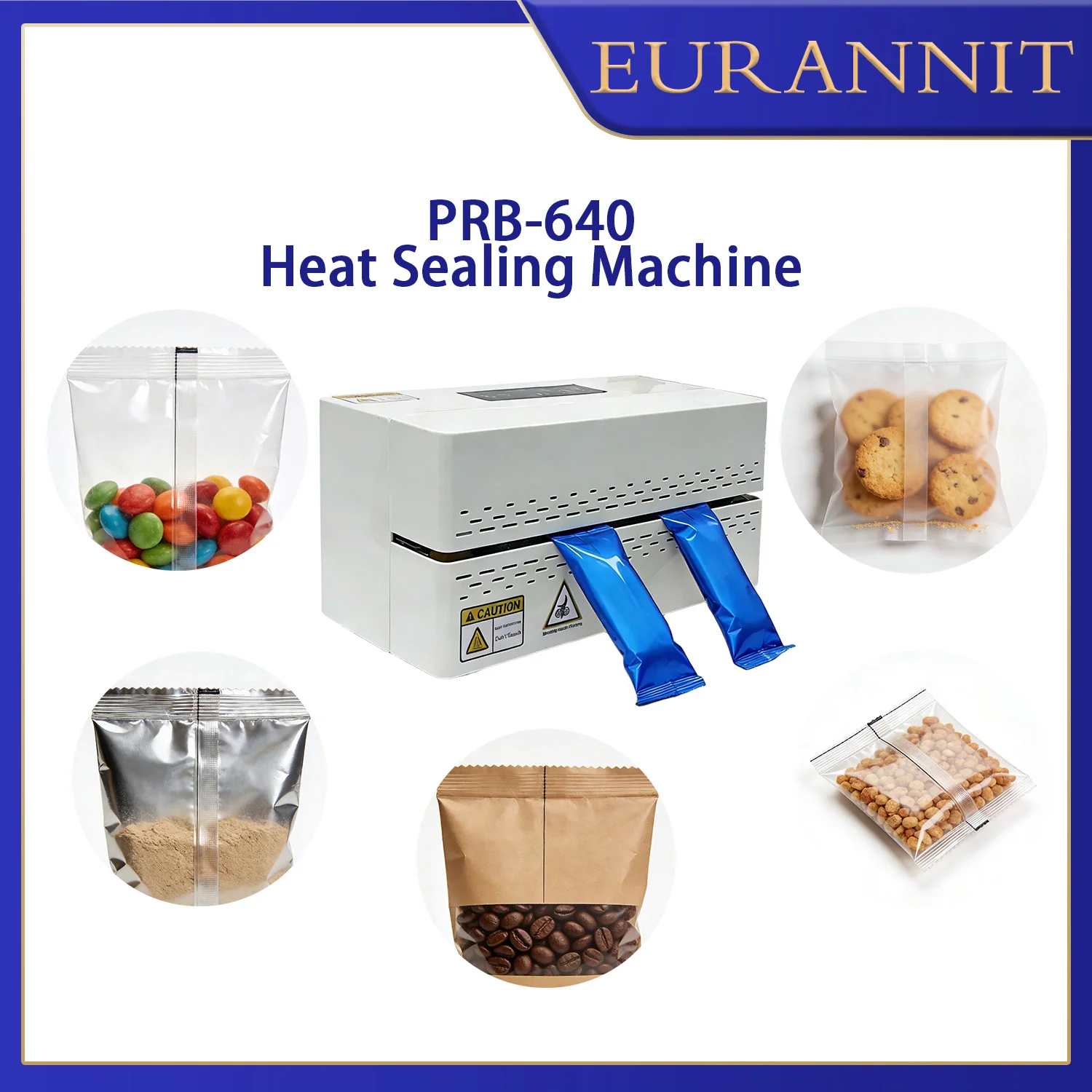 EURANNIT Lightweight Heat Sealing Machine for Plastic and Poly Bags Bag Sealer for Food Storage Kitchen Bakery Snacks Packaging