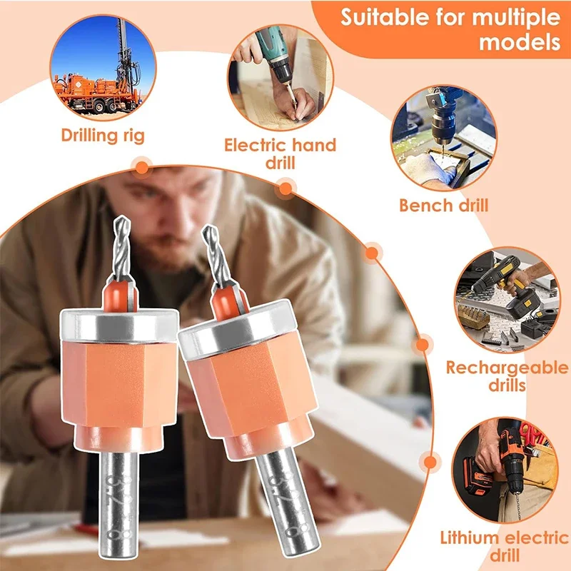 Forstner Bit Set with Edge Banding Punching Pliers Countersink Drill Bit Woodworking Screw Extractor Demolition Wood Drilling