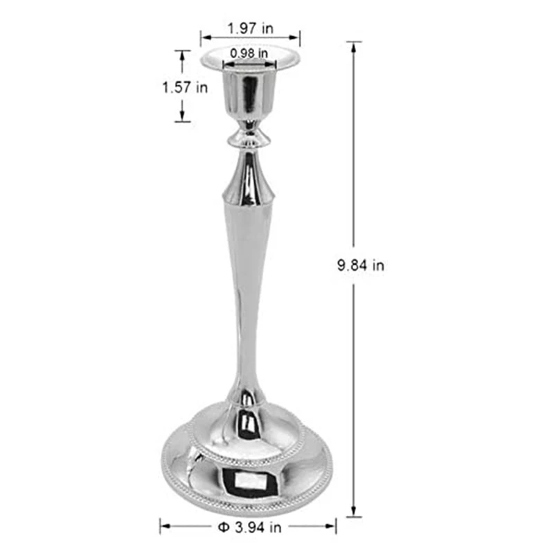 Taper Candle Holder Metal Candle Holder Gold Silver Candlestick for Wedding Formal Event Home Dinning Table Decoration