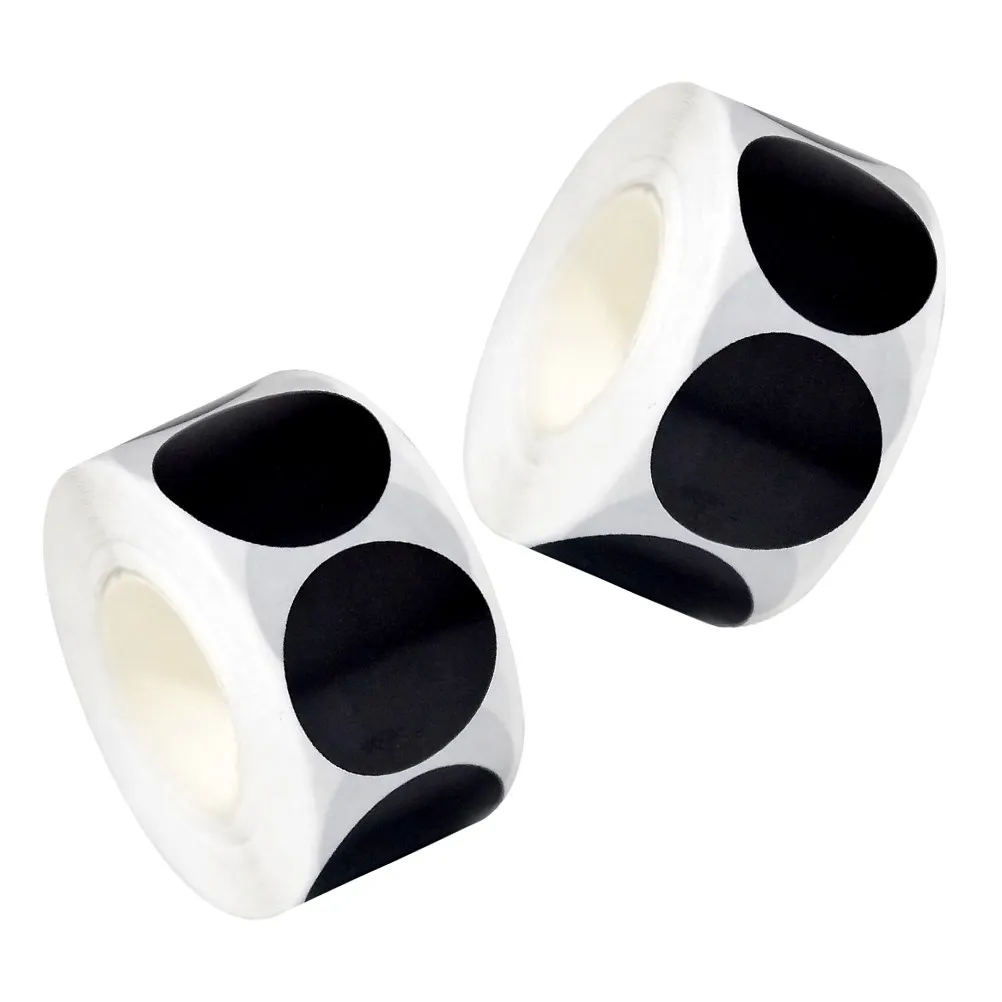 2Pcs 25Mm Round Black Dot Stickers Blank Circle Labels Waterproof Reusable for Office Filing Classroom Sorting Kitchen Pantry