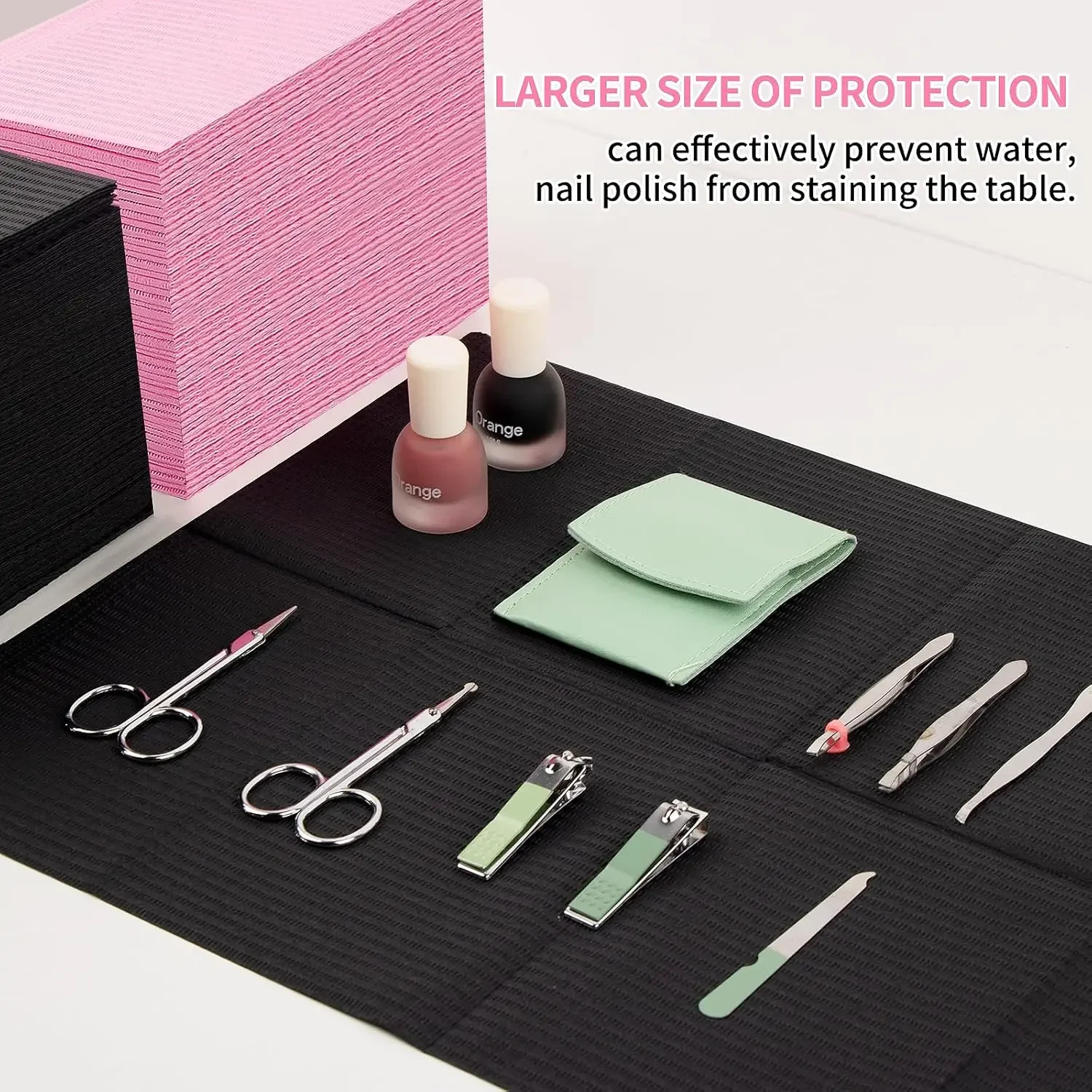 250/125/50 Black Tattoo Cleaning Wipes Pad Nail Mats  Dental Piercing Bibs Nails Paper Towels For Table Acrylic Nail Practice