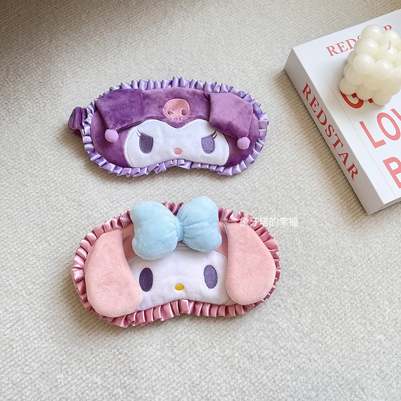 Sanrio-Plush Eyepatch Dormir Para Meninas, Cinnamoroll Bonito, Kuromi, Pochacco, Minha Melody, Sombreamento Eye Mask, Viagem, Descanso, Eye Patch