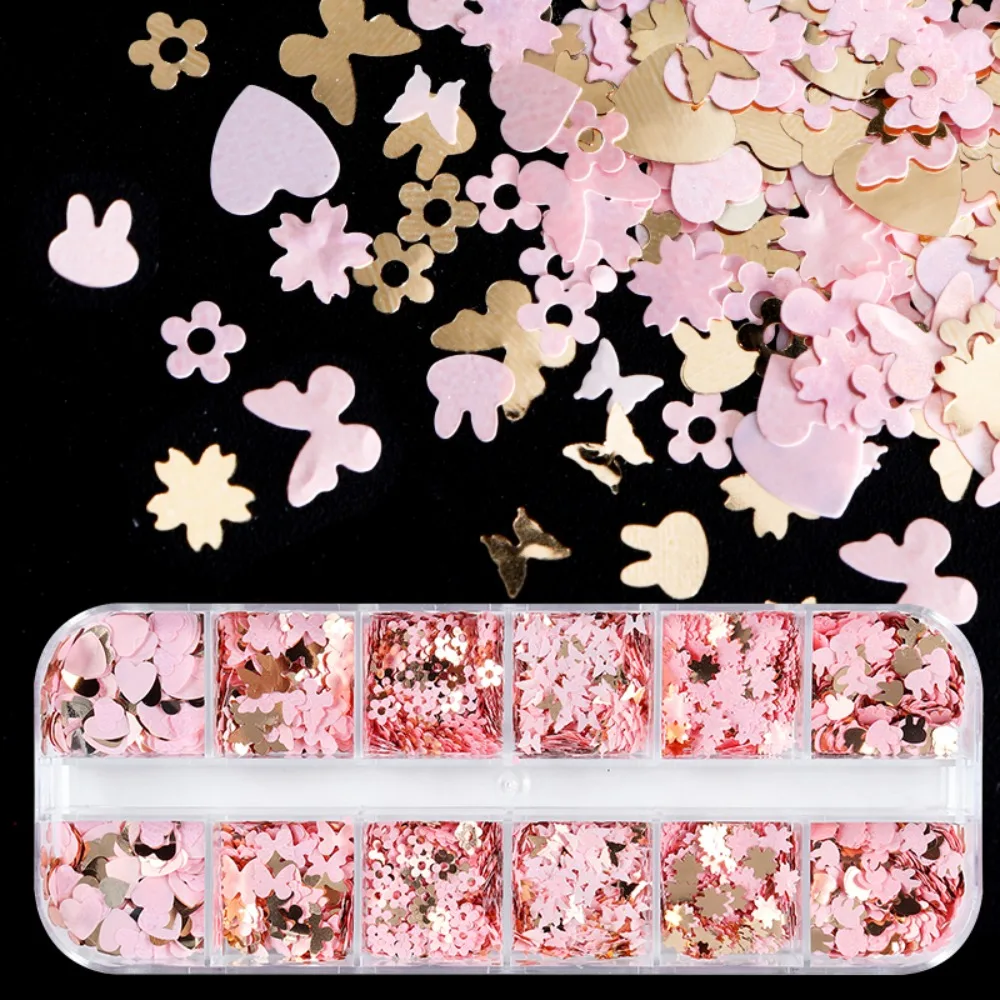 Metallic Pink Butterfly Heart Sequins Resin Art Decoration Moon Star Glitter for Epoxy Molds Filling DIY Jewelry Making Supplies