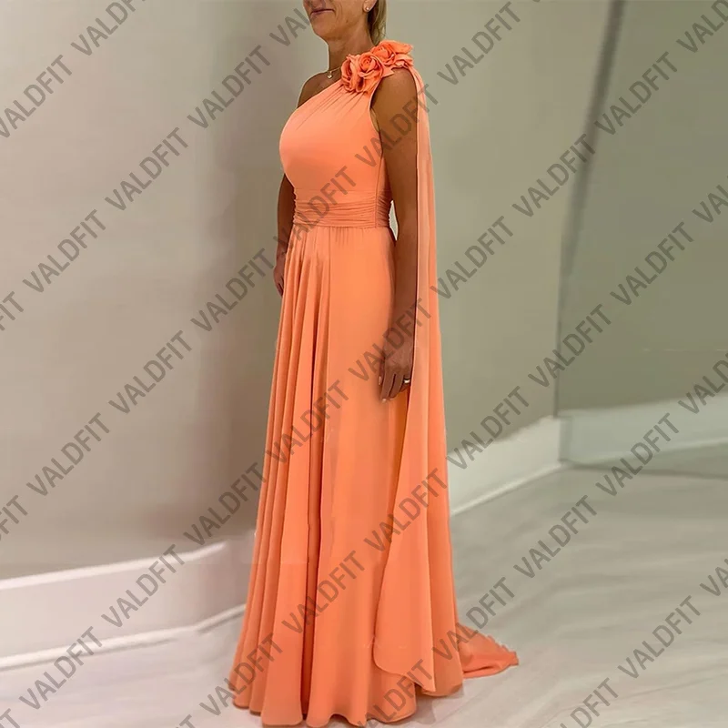 Customized Long Orange Chiffon Mother of the Bride Dresses Wedding Guest Dress vestidos de fiestas elegantes mujer boda